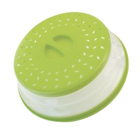 1pc Collapsible Microwave Splatter Cover For Food  Multifunctional Silicone Folding Fresh keeping Cover  Oil proof Splash proof Cover   Green