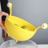 1pc Kitchen Strainer   Big Eyed Monster Design BPA Free Food Strainer For Fruits And Pasta   Fun And Safe   Yellow