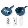 1pc Multifunctional Vegetable Cutter  Potato Shredded Grater  3 Blades Or 6 Blades For Choose 11in 7 2in   Blue  Three Blades