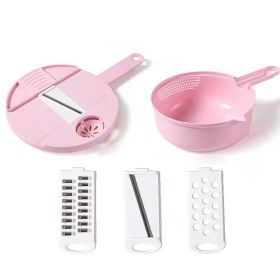 1pc Multifunctional Vegetable Cutter  Potato Shredded Grater  3 Blades Or 6 Blades For Choose 11in 7 2in   Pink  Three Blades