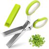 1pc 5 Blade Kitchen Herb Shears Herb Cutter For Chopping Basil Chive Parsley   One Size