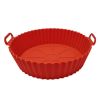 1 2pcs Air Fryer Silicone Pot  Reusable Air Fryer Liners  Silicone Air Fryer Basket  Food Safe Air Fryer Accessories   1PCS Crimson