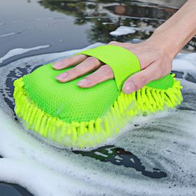 1pc Car Wash Mitt Chenille Microfiber Wash Sponge Scratch Free  Ultra Absorbent Microfiber Waffle Drying Towel For Car Detailing  Green  9 05in 5 11in