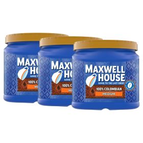 Maxwell House Medium Roast 100  Colombian Ground Coffee  24 5 oz Canister  3 Pack   Maxwell House