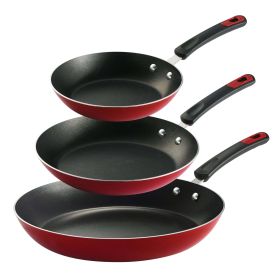 Tramontina Everyday 3 Pk Aluminum Nonstick Fry Pans Metallic Red   Tramontina