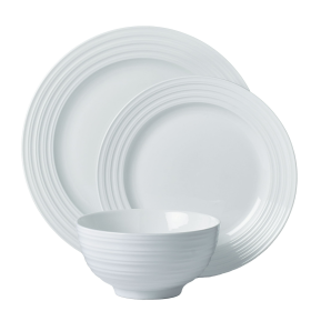 Better Homes   Gardens Anniston 12 Piece Porcelain Round Shaped Dinnerware Set   Better Homes   Gardens