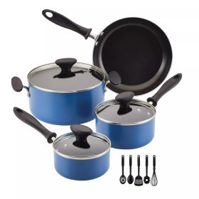 12pc Nonstick Aluminum Cookware Set with Prestige Tools   Blue