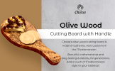 Original Olive Wood Cutting Board with Handle   Default Title