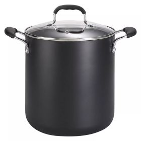 12qt Stock Pot with Lid  Simply Cook Nonstick Cookware Black   Black