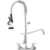 VEVOR Commercial Faucet with Pre Rinse Sprayer  8  Adjustable Center Wall Mount Kitchen Faucet with 12  Swivel Spout  25  Height Compartment Sink Fauc