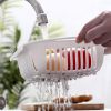 1pc Retractable Fruits And Vegetables Drain Basket  Extendable Over The Sink  Adjustable Strainer  Sink Washing Basket For Kitchen   Beige Color