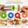 Dough Rolling Pin Dough Roller Stainless Steel Rolling Pins with 4 Removable Adjustable Thickness Rings and Rolling Mat   black