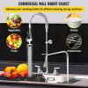 VEVOR Commercial Faucet with Pre Rinse Sprayer  8  Adjustable Center Wall Mount Kitchen Faucet with 12  Swivel Spout  43  Height Compartment Sink Fauc