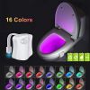 1pc 16 Colors Toilet Light  Human Motion Sensor Night Light  Bathroom Accessories   1Pc 16colors