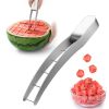 1pc Watermelon Cutter Slicer  Stainless Steel Watermelon Cube Cutter Quickly Safe Watermelon Knife  Fun Fruit Salad Melon Cutter For Kitchen Gadget