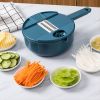 1pc Multifunctional Vegetable Cutter  Potato Shredded Grater  3 Blades Or 6 Blades For Choose 11in 7 2in   Blue  Six Blades