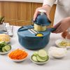 1pc Multifunctional Vegetable Cutter  Potato Shredded Grater  3 Blades Or 6 Blades For Choose 11in 7 2in   Blue  Six Blades 1pc