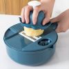 1pc Multifunctional Vegetable Cutter  Potato Shredded Grater  3 Blades Or 6 Blades For Choose 11in 7 2in   Blue  Six Blades