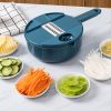 1pc Multifunctional Vegetable Cutter  Potato Shredded Grater  3 Blades Or 6 Blades For Choose 11in 7 2in   Blue  Three Blades