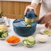 1pc Multifunctional Vegetable Cutter  Potato Shredded Grater  3 Blades Or 6 Blades For Choose 11in 7 2in   Blue  Six Blades