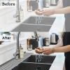 1pc Faucet Sink Splash Guard Mat  Silicone Faucet Water Catcher Mat Cover  Sink Draining Pad Behind Faucet  Gray Black Silicone Drying Mat For Bathroo