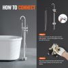 VEVOR Freestanding Bathtub Faucet Floor Mount Two Water Modes 360   for Bathing   Default