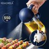 1pc 2 in 1 Oil Bottle Spray And Automatically Open Pour Olive Oil Gravy Boats Grill Sprayer Leak proof Nozzle BBQ Kitchen Accessories   Yellow