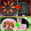 1 2pcs Air Fryer Silicone Pot  Reusable Air Fryer Liners  Silicone Air Fryer Basket  Food Safe Air Fryer Accessories   Pink   Gray