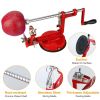 3In 1 Apple Peeler Manual Rotation Potato Fruit Core Slicer Kitchen Hand Cracking Corer   Red