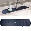 1pc Faucet Sink Splash Guard Mat  Silicone Faucet Water Catcher Mat Cover  Sink Draining Pad Behind Faucet  Gray Black Silicone Drying Mat For Bathroo