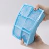 1pc Ice Cube Trays With Lid  Food Grade Silicone 6 Grid Ice Cube Mold  Flexible Easy Release Square Shaped Ice Maker  Kitchen Gadgets   6 Ice Trays Wi