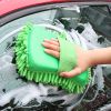 1pc Car Wash Mitt Chenille Microfiber Wash Sponge Scratch Free  Ultra Absorbent Microfiber Waffle Drying Towel For Car Detailing  Green  9 05in 5 11in