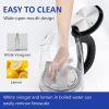 Electric Kettle Water Boiler  1 8L Electric Tea Kettle  Wide Opening Hot Water Boiler with LED Light  Auto Shut Off   Boil Dry Protection  Glass Black