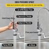 VEVOR Commercial Faucet with Pre Rinse Sprayer  8  Adjustable Center Wall Mount Kitchen Faucet with 12  Swivel Spout  43  Height Compartment Sink Fauc