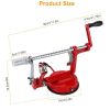 3In 1 Apple Peeler Manual Rotation Potato Fruit Core Slicer Kitchen Hand Cracking Corer   Red