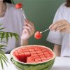 1pc Watermelon Cutter Slicer  Stainless Steel Watermelon Cube Cutter Quickly Safe Watermelon Knife  Fun Fruit Salad Melon Cutter For Kitchen Gadget