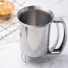 1pc Handheld Stainless Steel Batter Separator  Cupcake Batter Funnel  Batter Stirrer   Silvery