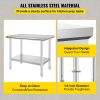 VEVOR Stainless Steel Work Table 24 x 36 x 32 Inch Commercial Kitchen Prep   Work Table Heavy Duty Prep Worktable Metal Work Table with Adjustable Fee