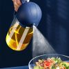 1pc 2 in 1 Oil Bottle Spray And Automatically Open Pour Olive Oil Gravy Boats Grill Sprayer Leak proof Nozzle BBQ Kitchen Accessories   Blue